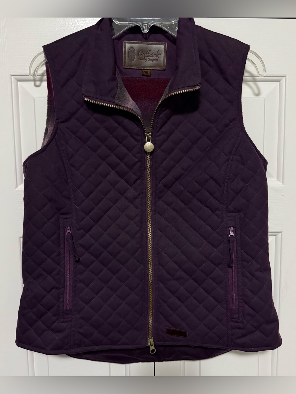 Outback Trading Company Purple Womens Quilted Aztec Fleece Lined Equestrian Vest